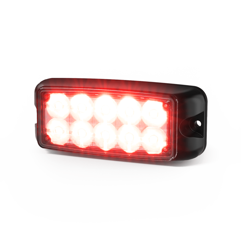 Luz de Advertencia de 5X2" 10 LED, Rojo/Azul, Bisel Negro, Lente Transparente - Image 2