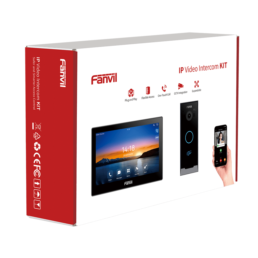 Kit Videoportero IP / Estación Interior i504W + Frente de Calle i60 / Pantalla Táctil 7" HD / Videollamadas H.264/H.265 / Wi-Fi Dual Band / PoE / App Fanvil Link / ONVIF / 10,000 Tarjetas RFID - Image 4