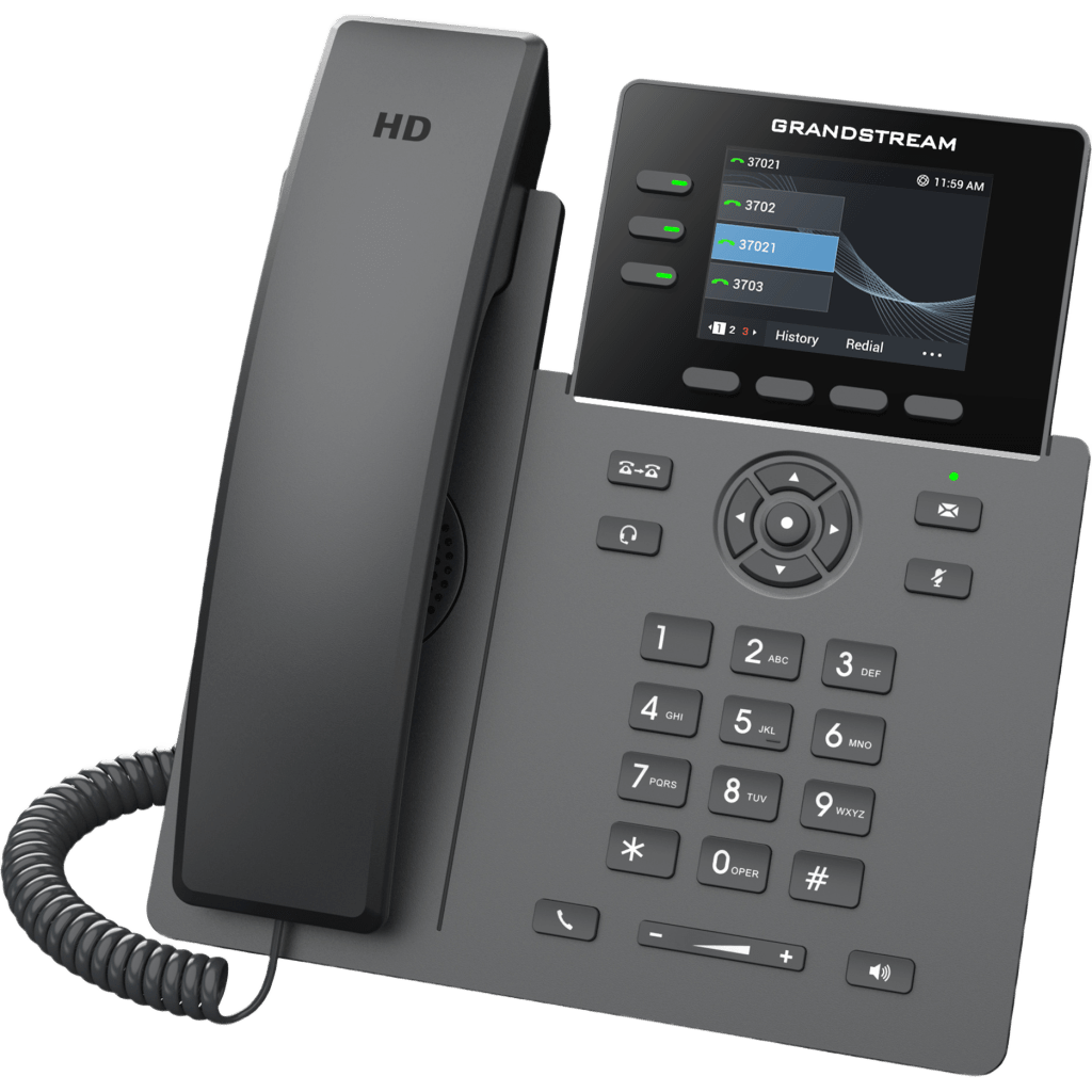 Teléfono IP Grado Operador / 3 Líneas / 12 Botones Virtuales Multiuso / Pantalla LCD 2.8 Pulgadas / Puertos Gigabit con PoE / Audio HD / Compatible con GDMS - Image 4