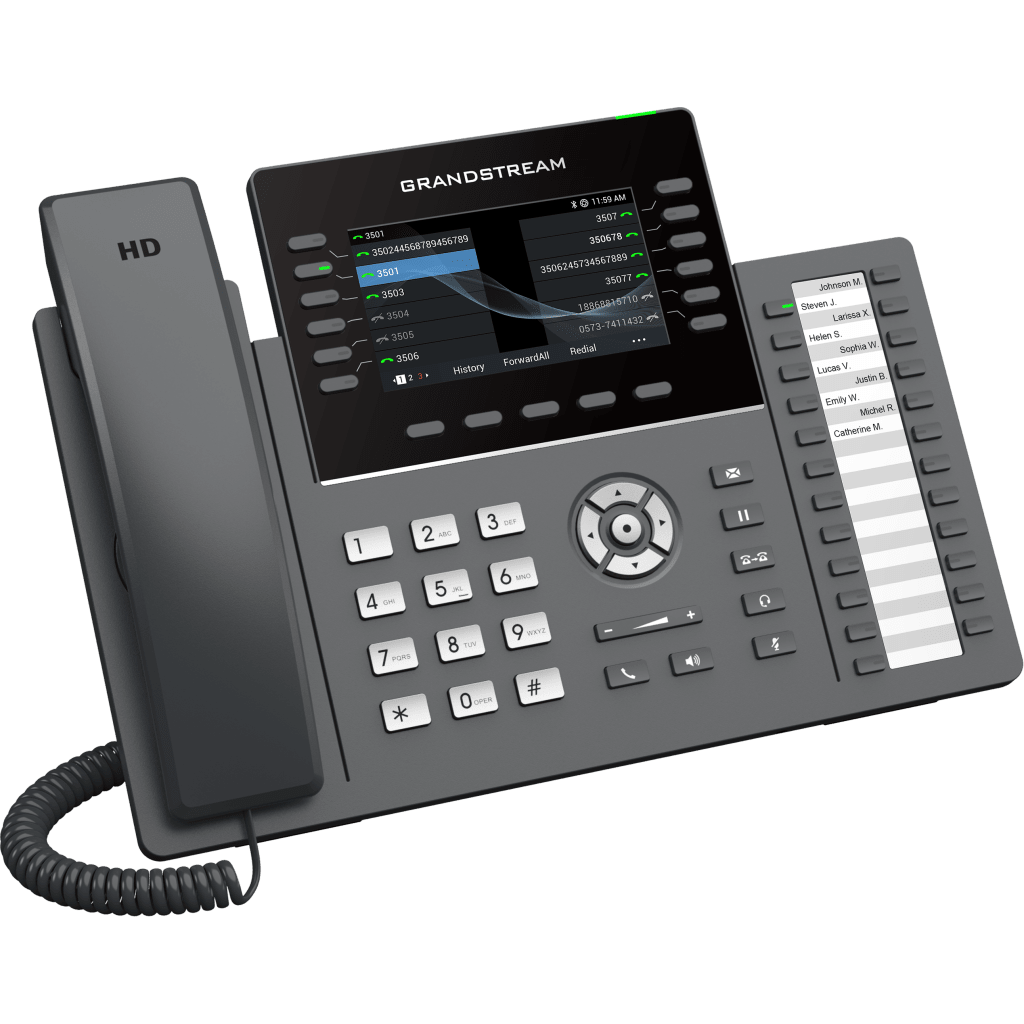 TELÉFONO IP PROFESIONAL DE 12 LÍNEAS / 24 TECLAS DE EXTENSIÓN PROGRAMABLES / WI-FI 6 / POE INTEGRADO / PANTALLA LCD 4.3 PULGADAS / SEGURIDAD DE NIVEL EMPRESARIAL / BLUETOOTH INTEGRADO / COMPATIBLE CON GDMS / AUDIO HD CON NOISE-SHIELD - Image 4