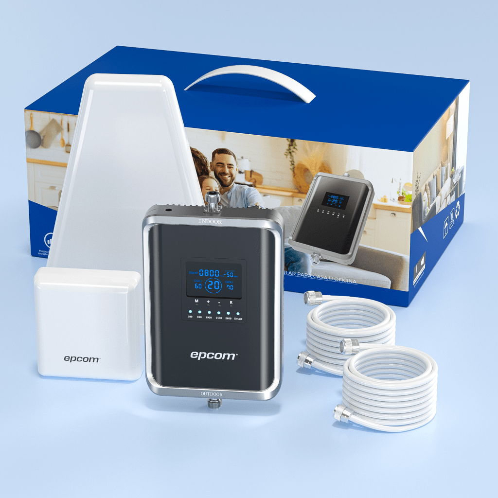 Kit Amplificador de Señal Celular 2G, 3G, 4G y 5G / Mejora llamadas convencionales y VoLTE / Amplifica señal de TELCEL, AT&T, MOVISTAR, BAIT,DiRi y más / Cubre hasta 300 m² con una antena y hasta 600 m² con 2 antenas. - Image 4