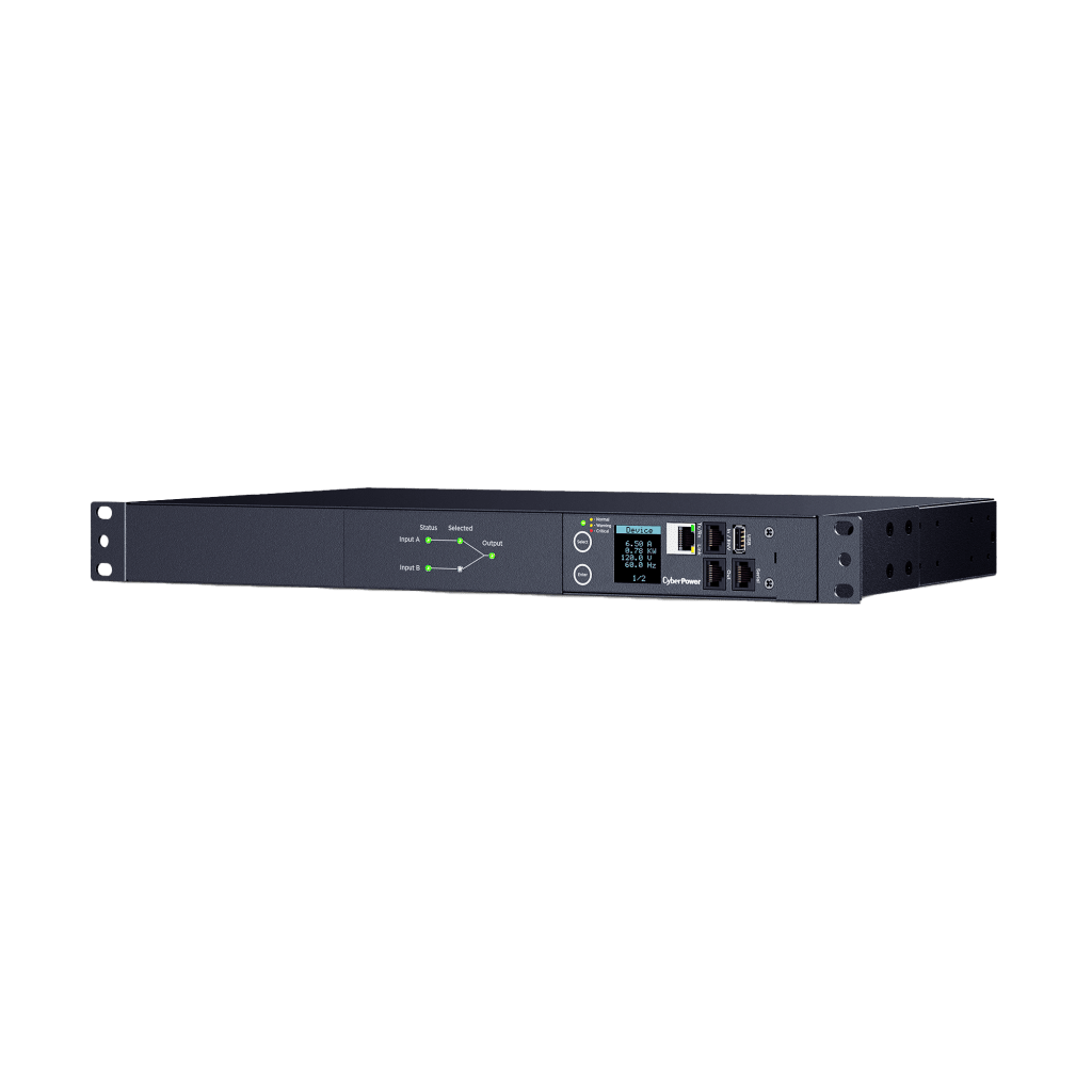 PDU ATS (Fuente Redundante Auto-transferible) Monitoreable, Para Distribución de Energía, 2 Entradas 120 Vca NEMA5-15P, Con 10 Salidas NEMA 5-15R, Horizontal 19in, 1UR - Image 3
