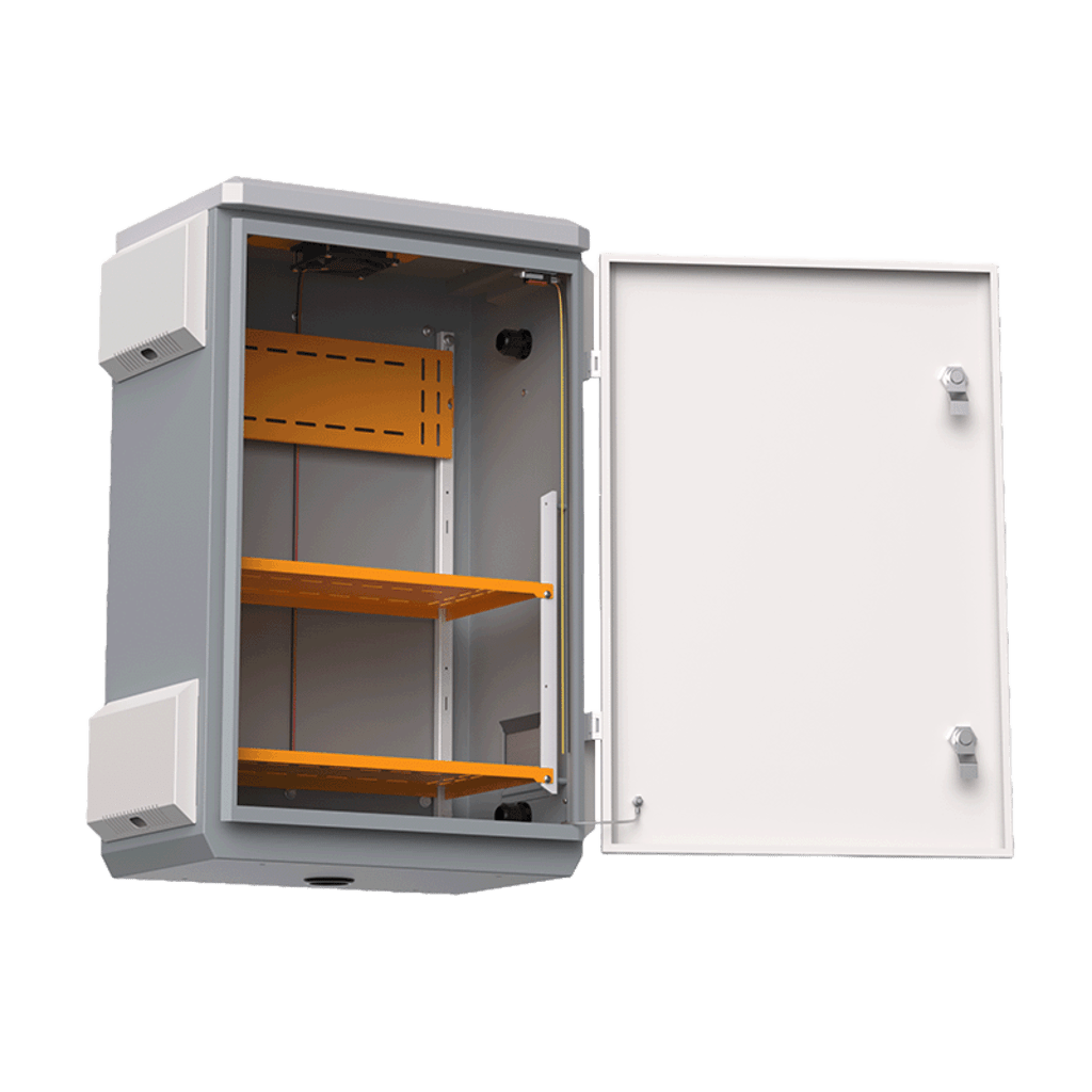 Gabinete de Acero Ventilado para Exterior 380 x 660 x 240 mm con Rieles DIN y 4 Placas Laterales para Montaje de Equipos por Fuera - Image 3
