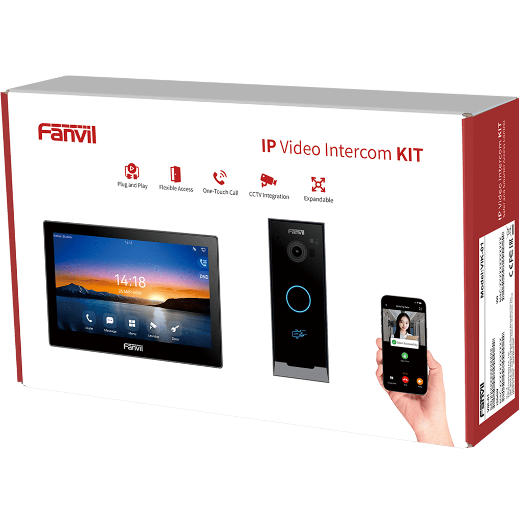 Kit Videoportero IP / Estación Interior i504W + Frente de Calle i60 / Pantalla Táctil 7" HD / Videollamadas H.264/H.265 / Wi-Fi Dual Band / PoE / App Fanvil Link / ONVIF / 10,000 Tarjetas RFID - Image 3