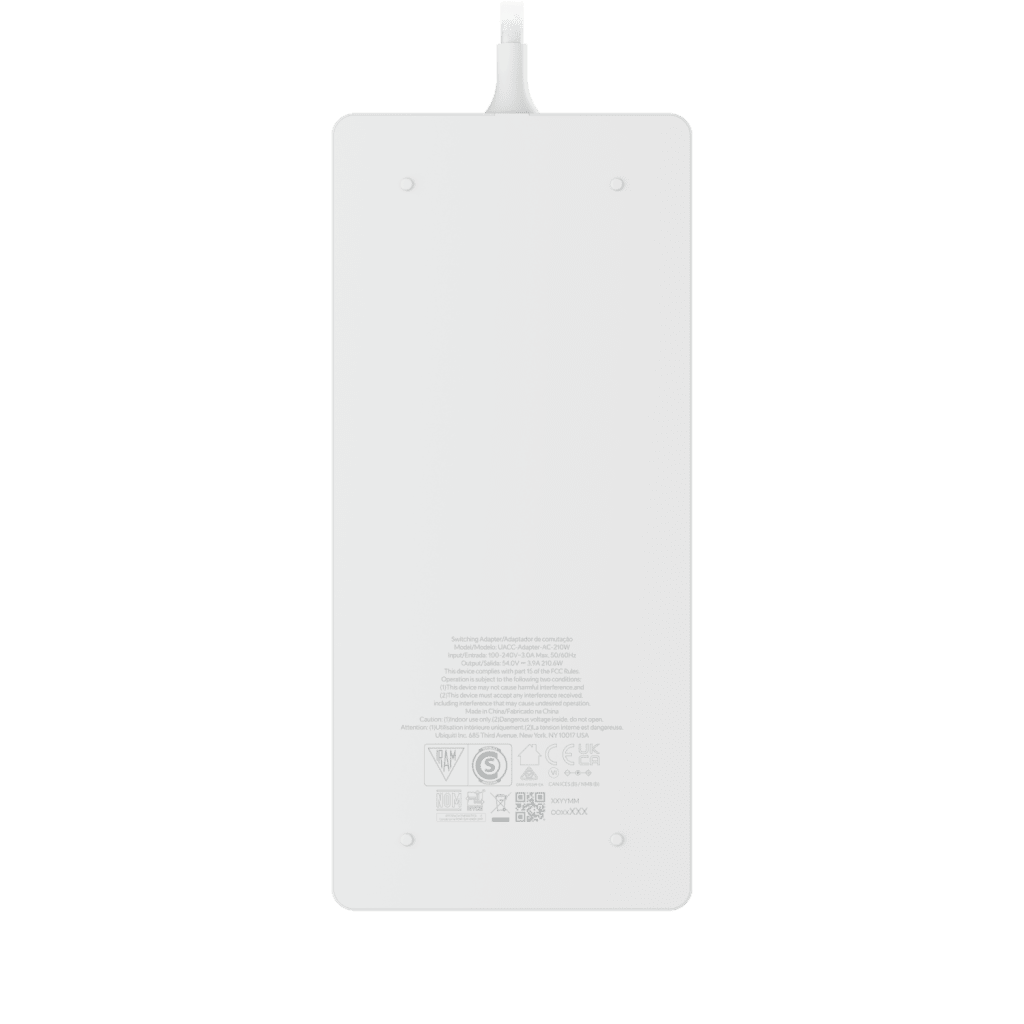 Adaptador de Corriente AC 210W / Entrada 100-240V AC / Salida 54V DC / Compatible con Switches PoE UniFi / Montaje en Pared / Cable AC 1.5m / Compatible con Switches UniFi Ultra, Pro Max 16 POE, y Flex 2.5G 8 POE - Image 3