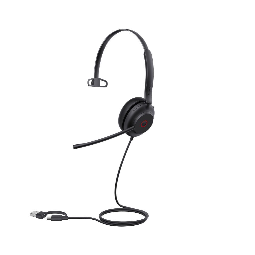Diadema USB Yealink UH35 Mono Teams con Cancelación Activa de Ruido con 2 Micrófonos y Busylight Automático - Image 3