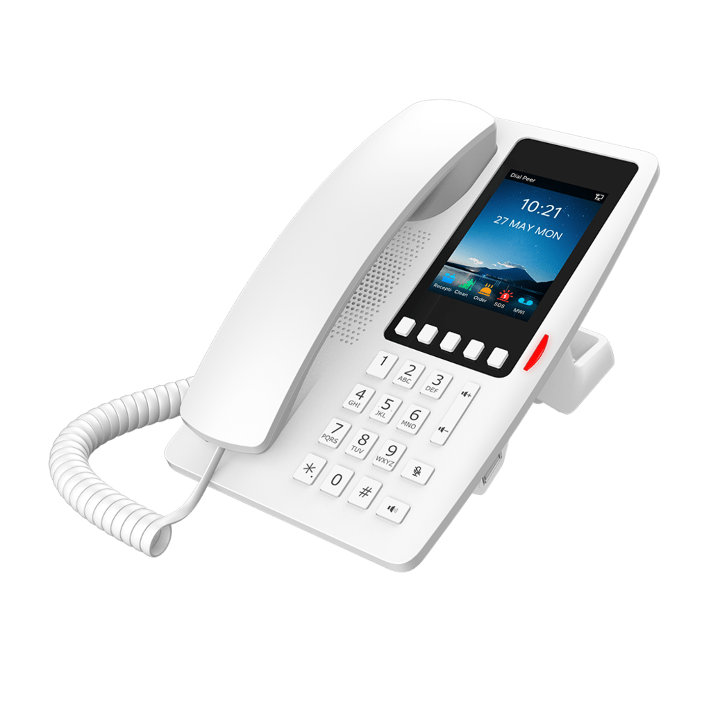 Tel?fono IP Hotelero Wi-Fi 6 / Pantalla IPS 3.5" 320x480 / 2 L?neas SIP / 5 Teclas Programables / Puerto USB-A / PoE 802.3af / Audio HD / Dise?o Blanco - Image 3
