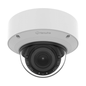 Cámara Domo AI 8 Megapíxeles / Motorizado 4.4-9.3 mm 2.1x / Dual NPU / IR 50 m (164 ft) / IP52 IK10 / Analítica Avanzada IA / extremeWDR 120 dB / Wisenet 9