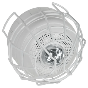 Protector De Rejilla Anti Vandalismo Y Golpes Accidentales, Color Blanco, Para Sirenas/Estrobos/Bocinas System Sensor, Montaje en Superficie en Techo, 8.55"Altox8.55"Anchox6.23"Profundidad
