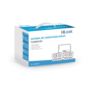KIT TurboHD 1080p / DVR 4 canales / 4 Cámaras Bala de Metal / H.265+ / 1 Fuente de Poder Profesional / Accesorios de Instalación
