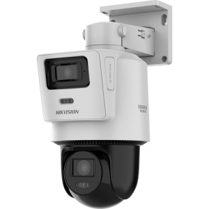 Cámara PTZ TandemVu 4 MP + 4 MP / Lentes 2.8 mm + 8 mm / Dual Light IR + Blanca 30 m / IP66  / Audio Bidireccional