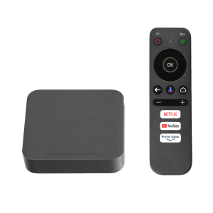 STB 4K Android con Google TV / Alto Rendimiento / Conexión Wi-Fi y por Cable / Control Remoto Bluetooth / Salida HDMI / Software de Gestion para ISP´s