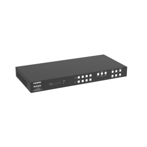 Switch de Video Matrix 4x4 HDMI 2.0 | 18Gbps Ancho de Banda | 4K2K@60Hz Resolución | 4 Entradas 4 Salidas HDMI | Audio LPCM y Dolby Digital | Control TCP-IP y RS-232 | Conectores Phoenix para Audio | Metal Enclosure