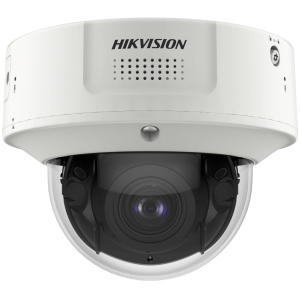 Domo IP 8 Megapixel / Lente Mot. 2.8 a 12 mm /  DARKFIGHTER / WDR 120 dB / IK10 / 30 mts IR / Conteo Facial / Detección Facial / Interior / PoE / Búsqueda por Atributos / Micrófono Integrado / Micro SD