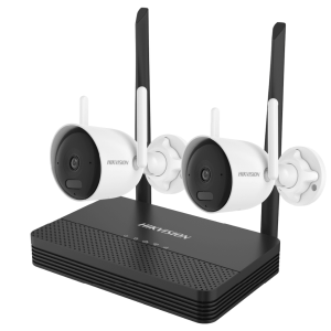 Kit IP Inalámbrico 4 Megapixel / NVS 4 Canales / 2 Cámaras Bala para Exterior con Lente 2.8 mm y Dual Light (30 mts IR + 30 mts Luz Blanca) / Audio Bidireccional (Micrófono y Bocina) / Soporta Micro SD de 512 GB