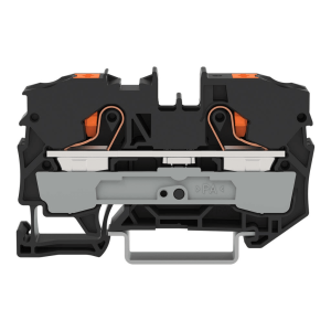Borna de Paso Serie 2210 / Push-in CAGE CLAMP® / 2 Conductores 10 mm² / Tecla Naranja / Carril DIN 35x15 y 35x7.5 / Ex eb IIC Gb ATEX / 57A 800V / IP20 / Poliamida V0