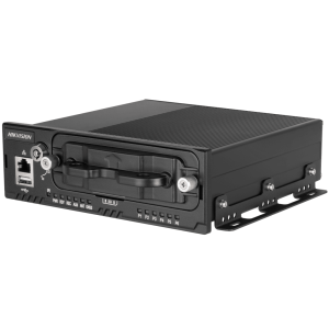 NVR Móvil de 8 Canales / 5 Megapixel / 4 Puertos PoE + 4 Vía Switch / 2 Bahías de HDD / Incluye Modulo GPS / Conector M12