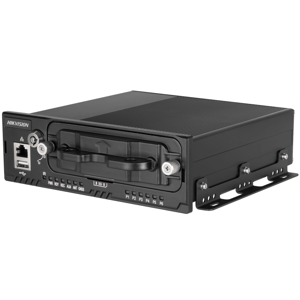 NVR Móvil de 8 Canales / 5 Megapixel / 4 Puertos PoE + 4 Vía Switch / 2 Bahías de HDD / Incluye Modulo GPS / Conector M12