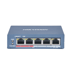 Switch PoE / 250 Metros PoE LARGA DISTANCIA / 4 Puertos 802.3at (30 W) 10/100 Mbps + 1 Puerto Uplink (10 / 100 Mbps)