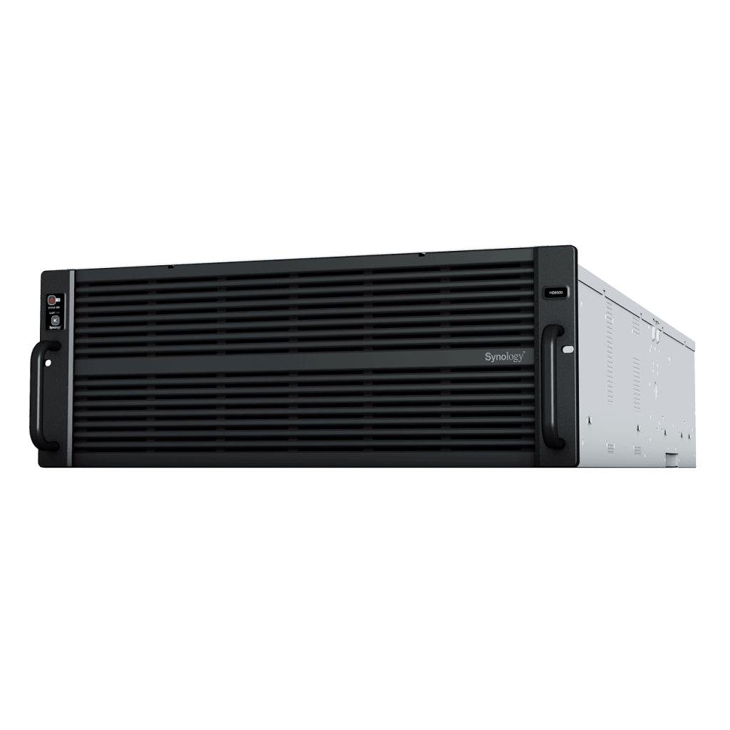 Servidor de Almacenamiento Synology HD6500 High Density 4U | 60 Bahías | Expansión hasta 300 Unidades | Procesadores Dual Intel Xeon Silver 10 Núcleos | Memoria DDR4 ECC RDIMM hasta 512 GB | Redes 10/25GbE | Fibre Channel | Garant&