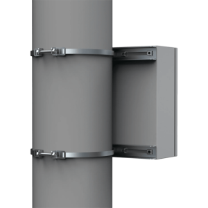 Kit de Fijación para Postes / Enclosure Pole Fixation / Acero Galvanizado / Carga Máxima 900 N / Diámetro Poste 80-250 mm (3.15-9.84 in) / 2 Perfiles + Accesorios