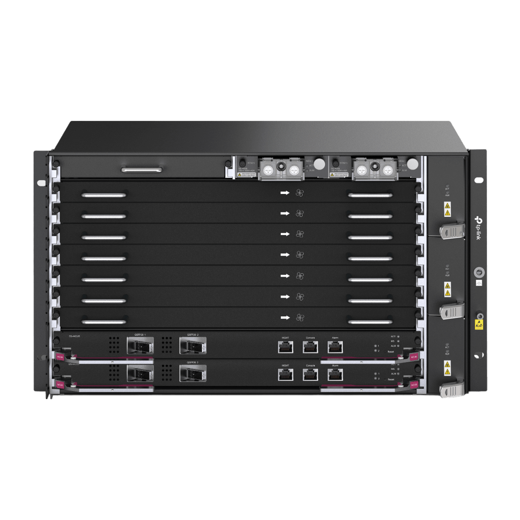 Chassis Optical Line Terminal (OLT) / 7 Slots de Servicio / 160 Gbit/s por Slot / GPON 2.5Gbps + XGS-PON 10Gbps / Gestión Centralizada DPMS / 1:256 Split Ratio / Dual Main Control Redundante / L2+L3 Avanzado