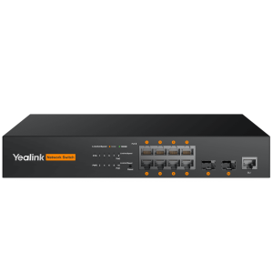 Switch PoE L2+ de Yealink RCH80 para AV sobre IP con puertos Gigabit PoE+ y fibra óptica