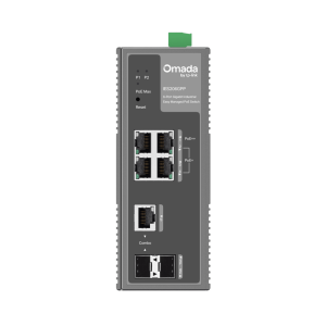 Switch Industrial Easy Managed / 6 Puertos Gigabit (4 PoE) / 120W PoE Budget / IP40 / -40°C a 75°C / 6kV Protección Rayos / Cloud Management Omada / DIN-Rail