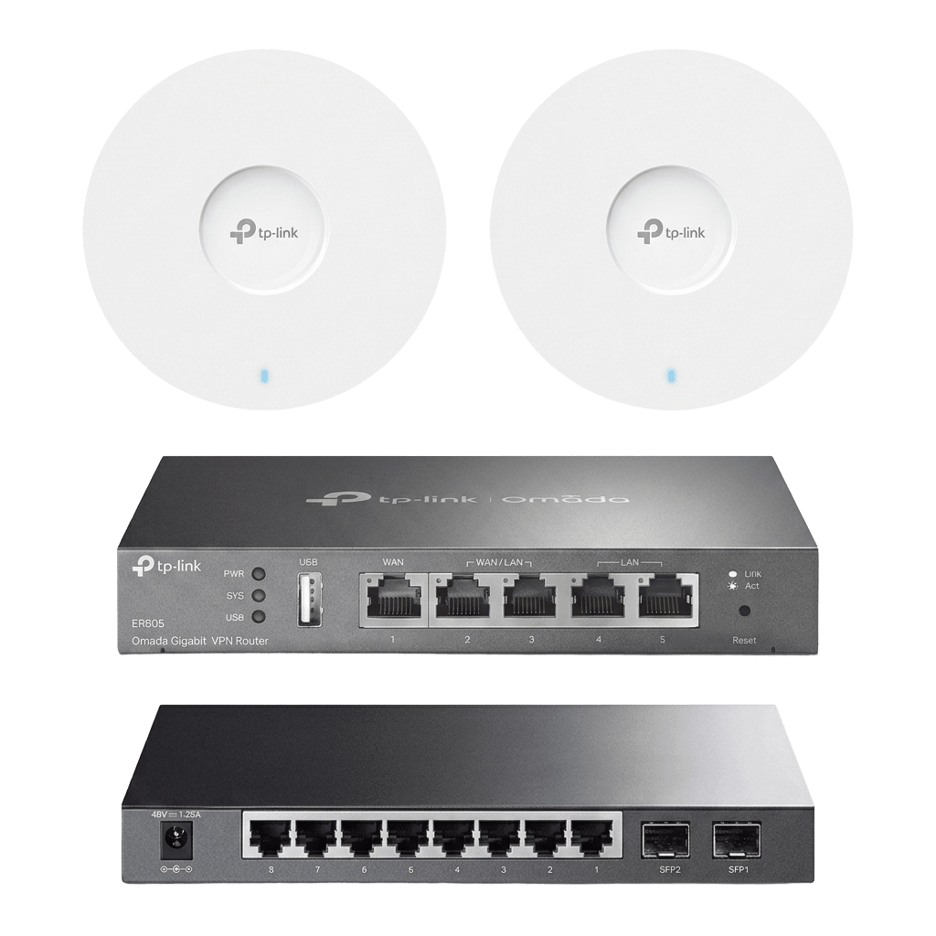Kit de Iniciación en redes OMADA / 1 Router / 1 Switch TL-SG2210P / 2 Punto de Acceso EAP613