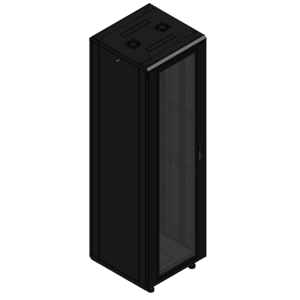 Gabinete rackeable de piso de 42U, compatible con estándar 19 pulgadas, equipado con puerta frontal de cristal para una mejor visibilidad y presentación profesional