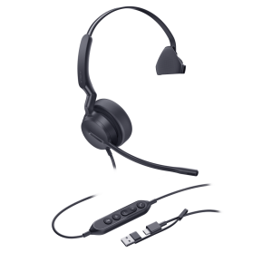 Diadema Profesional Alámbrica Yealink UH42 Mono con Cancelación de Ruido por IA y Conectividad USB-C/A Compatible con Teléfonos IP y Computadoras
