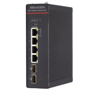 Switch Industrial / Administrable Gigabit / 4 Puertos Gigabit HiPoE (90 W) / 2 Puertos SFP / 300 W Total / 48 a 57 VCD / Ideal para Proyectos / 300 Metros de Distancia