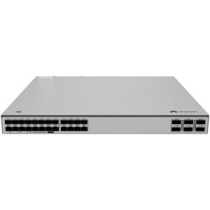 Switch 10GE Core / 24 Puertos 10GE SFP+ / 6 Puertos 100GE QSFP28 / Switching 1680 Gbps / Forwarding 1250 Mpps / iStack / Gestiรณn Cloud / SME