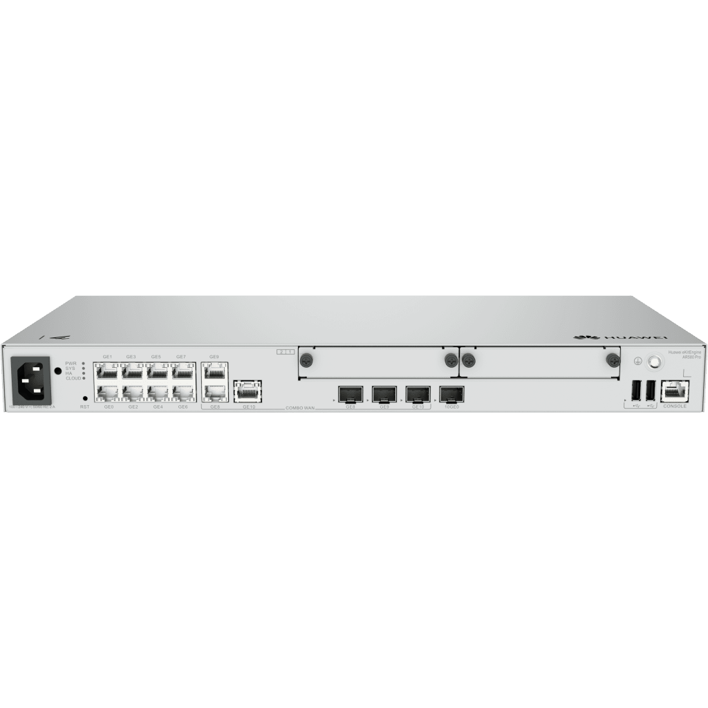 Router Empresarial / LAN: 1 SFP+ & 8×GE / WAN: 1 × SFP+ & 2×GE / 500 Usuarios / 128 APs Gestionables / 1,000 Túneles IPsec / 3 Gbps / Firewall NGFW IPS Antivirus