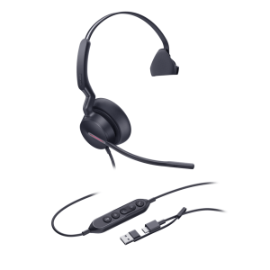 Diadema Alambrica Profesional UH46 Mono de Yealink con Conexión USB-C/A y Cancelación de Ruido por IA