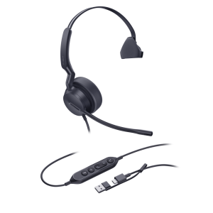 Diadema Cableada Profesional USB-C/A UH44 Mono de Yealink con Cancelación de Ruido por IA y Control de Llamadas Integrado