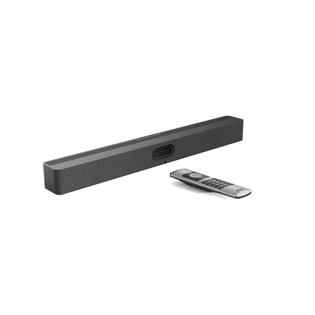 Barra de Videoconferencia Yealink A50 con IA y Control Remoto VCR11, Todo en Uno para Salas Medianas y Grandes con Seguimiento Automático del Hablante