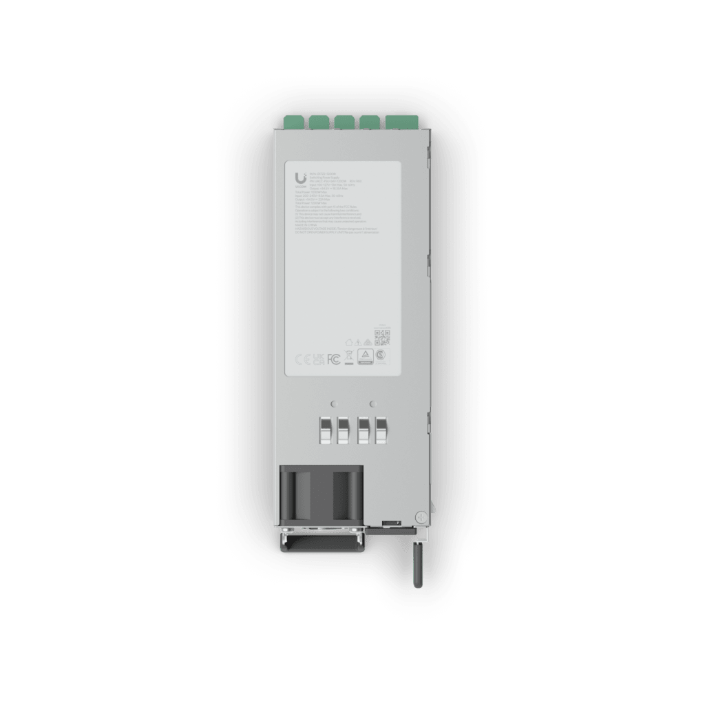UniFi Enterprise Fuente de Alimentación Segura / 54.5V DC / 18.35A / Potencia Total de Salida 1200W (200-240V) o 1000W (100-120V) / SGCC Acero / NDAA Cumplimiento / Compatibilidad con switch ECS-48-PoE, ECS-24-PoE
