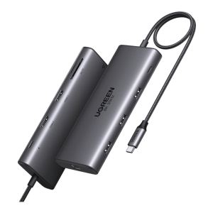 Docking Station USB-C Hub 10 en 1 UGREEN Revodok Pro 210 / Dual HDMI 4K 60Hz y 8K 30Hz / 3 Puertos USB-A + USB-C 3.0 / Carga PD 100W / Ethernet Gigabit 1000M / Lector Tarjetas SD y TF / Compatible Windows y macOS