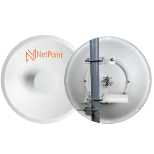 1 Antena Direccional Dual-Polaridad Alto Rendimiento / diámetro  de 39.6 cm / 4.9-7.2 GHz / Ganancia 27 dBi / SLANT de 45 ° o 90 °  / Conector N-Hembra / Montaje, jumpers y radomo incluidos.