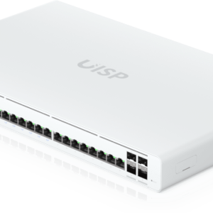 UISP Switch Pro – Switch PoE de 220 W (27 V) con 24 Puertos GbE, 16 Puertos PoE Pasivo 27 V y 4 Puertos SFP+ 10G