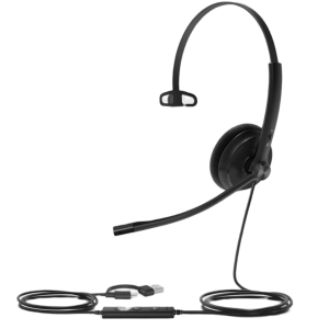 Diadema Alámbrica UH34 Lite Mono Teams de Yealink USB-C/A con Almohadillas de Espuma