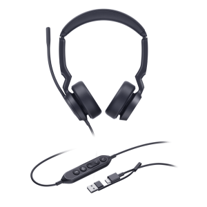 Diadema Alámbrica Yealink UH44 Dual USB-C/A Certificada con Microsoft Teams