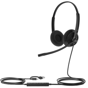 Diadema Alambrica Yealink UH34 Lite Dual USB-C/A con Almohadillas de Esponja y Compatibilidad UC Multiplataforma