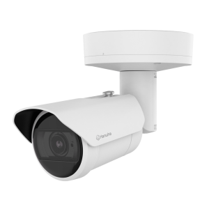 Cámara Bullet AI IR 2 Megapixel (1080p) / Lente 2.8-12 mm / IR 50 m (164 ft) / IP66-IP67-IK10 / Análisis IA / Wisenet 9 / Dual NPU / -40°C a +60°C / PoE