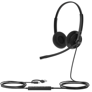 Diadema Cableada Yealink UH34 Lite Dual USB-C/A con Almohadillas de Espuma y Certificación Microsoft Teams / UC