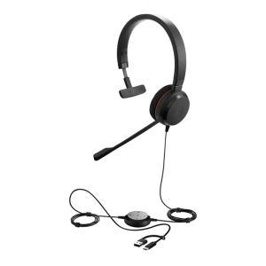 Jabra Evolve 20 Mono con Conexión USB C/A, Micrófono con Cancelación de Ruido de Ultima Generación, Configuración Plug and Play (4993-829-269)