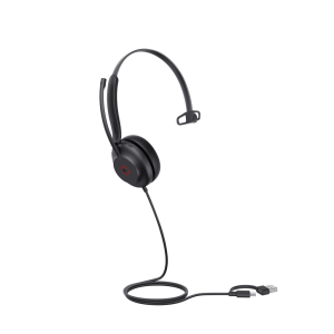 Diadema USB Yealink UH35 Mono Teams con Cancelación Activa de Ruido con 2 Micrófonos y Busylight Automático