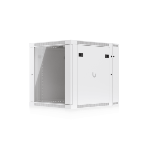 UACC Rack Cabinet 12U (600 x 703 mm) - Gabinete Cerrado para Montaje en Pared con Puerta Frontal de Vidrio Templado, Puerta Trasera Abatible (Swing-Out) y Paneles Laterales Removibles con Llave