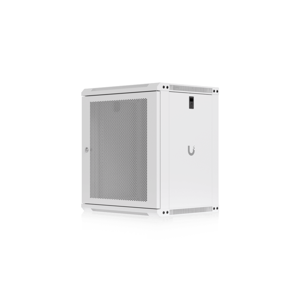 UACC Rack Cabinet 12U (550x 450 mm) - Gabinete Cerrado para Montaje en Pared con Puerta Frontal Perforada, Totalmente Ensamblado con Ventiladores Integrados y Paneles Removibles